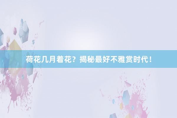 荷花几月着花？揭秘最好不雅赏时代！
