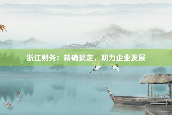 浙江财务:精确搞定,助力企业发展